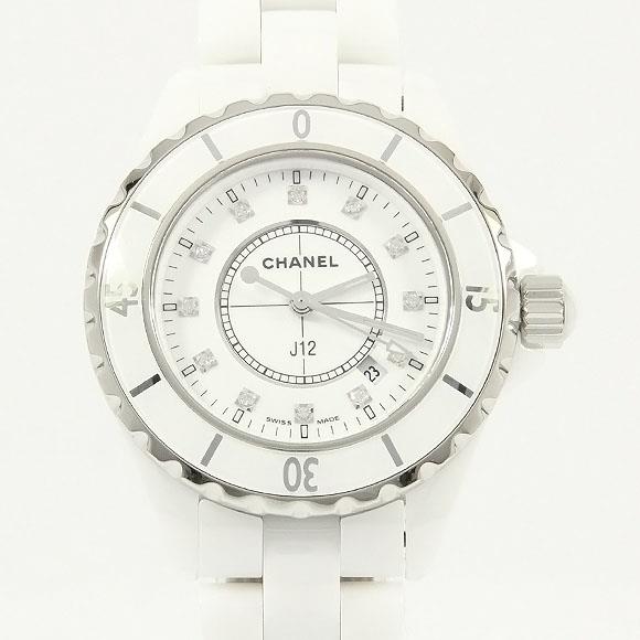 Used[B] Watch Chanel H1628 J12 33mm ceramic 12P Quartz White Diamond X9O