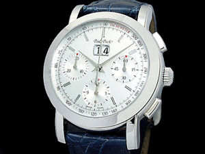 Auth Paul Picot Round Chrono Big Date 4089 SS Auto Men's Watch(S A47430)