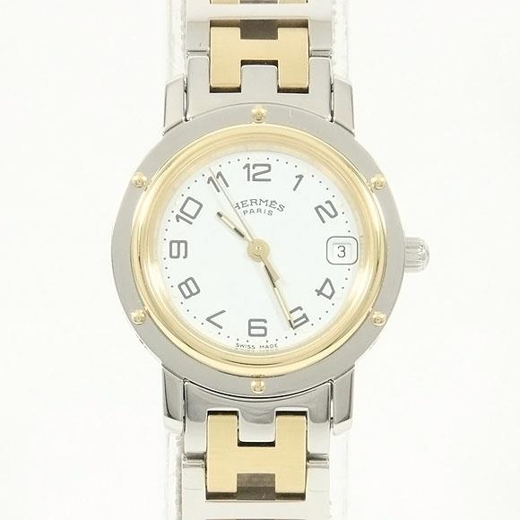 Used[B] Watch Hermes CL4.220 Clipper Combi Quartz White Arabic S5S