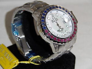 invicta model 16866 diamonds sapphires & rubies w/swiss eta automatic 25j