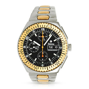 Men's Tutima Military Chronograph Titanium/18K Yellow Gold Automatic Watch 738