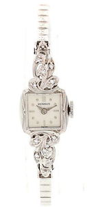 Ladies Vintage Benrus 14k White Gold & Diamonds