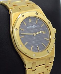 Audemars Piguet Royal Oak 18K Yellow Gold Gray Dial Watch BOX & PAPERS *MINT*
