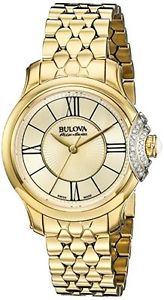 Bulova Corporation 65R160 Accu Swiss Womens Diamond Gold Watch