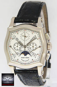 Roger Dubuis Sympathie 18k White Gold Perpetual Calendar Moonphase Watch +Box