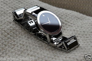 Movado luxury dress Sapphire Men's Black/mirror mens swiss watch