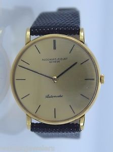 Men's Vintage Audemars Piguet 18K Solid Yellow Gold Automatic Leather Band Watch