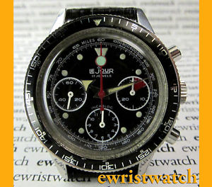 Vintage Stainless 40 mm Le Jour Chronograph Valjoux 72 6 Movement Running Strong