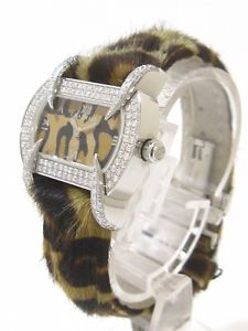 Pre-Owned CHARRIOL Kucha Square Panther 01114 Ladies Silver/Diamonds Quartz, MD