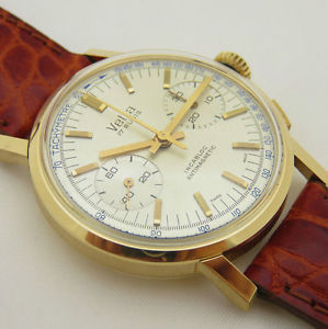 VETTA 18K PINK GOLD SPLENDID ARGENTE' DIAL VALJOUX 23 CHRONOGRAPH