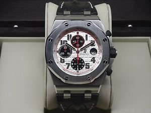 Audemars PIGUET ROYAL OAK OFFSHORE PANDA DIAL 26170ST G SERIES WATCH BLACK CROC