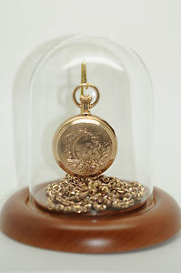 Antique 14 carat Solid Gold Pocket watch and 9 carat Guard Chian. 1887.