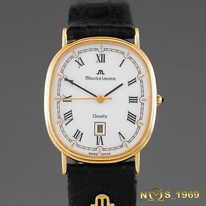 MAURICE LACROIX 18K SOLID YELLOW GOLD QUARTZ UNISEX 2000’S BOX&PAP.