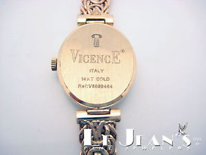 Vince E Italian Gold watch 14K Gold Roman Numerals
