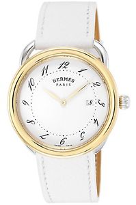 New HERMES Watch Aruso White Dial K18YG / SS AR5.720.130 / UBC Men's Watch,AS