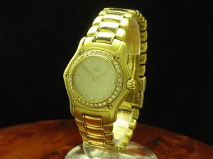 EBEL 1911 18kt 750 GOLD DAMENUHR MIT BRILLANT BESATZ / REF 890910 / KALIBER 90