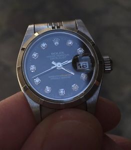 Rolex Date zaffiro (Datejust) diamanti Diamonds steel 26 Lady 69190 full set