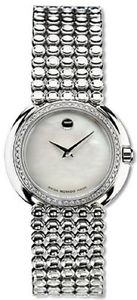 NEW MOVADO WOMEN'S TREMBRILI DIAMOND STAINLESS STEEL WATCH 0605374