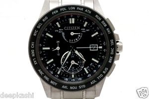 genuine CITIZEN AT9044-51E Atessa Eco-drive radio double direct flight TI watch