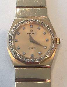 Ladies Concord Mariner Watch - 14K Gold & Diamond Bezel w/ Orig. Box & Paperwork