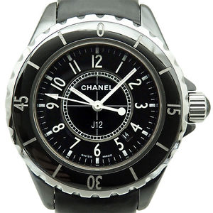 Pre-owned CHANEL H0680 J12 Quartz Ceramic Black Dial Ladies Wristwatch, PD