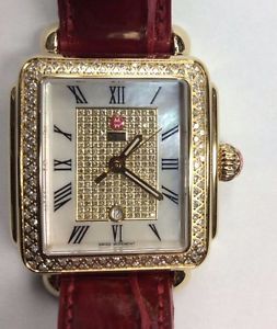 Michele Deco Gold Pave MW06T01B0963 Factory Diamond Quartz Women's Watch
