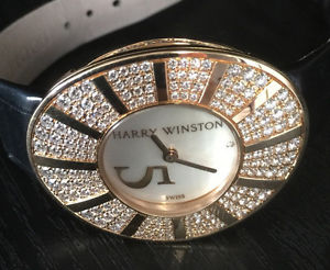 Ladies HARRY WINSTON Talk to Me 811/LQR 18K Rose Gold Diamond MOP Watch