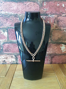 Superb 1919 Rose 9ct Gold Double Albert Chain Graduating 44 grams G F Bickerton