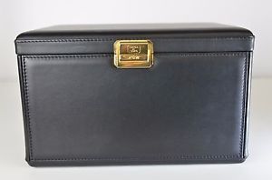 Scatola Del Tempo 3 Watch Winder Italy Hand Made Black Leather Watch Box