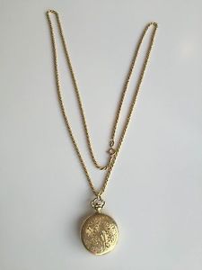 18K floral design antique ladies pocket watch w/ 18k 28