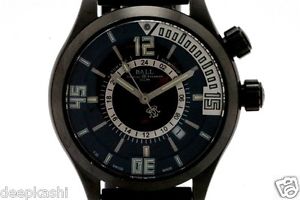genuine BALL Engineer Master 2 diver GMT DG1020A PVD rubber black dial watch