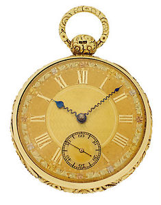 French Royal Exchange. 18k Yellow Gold, open face key wind