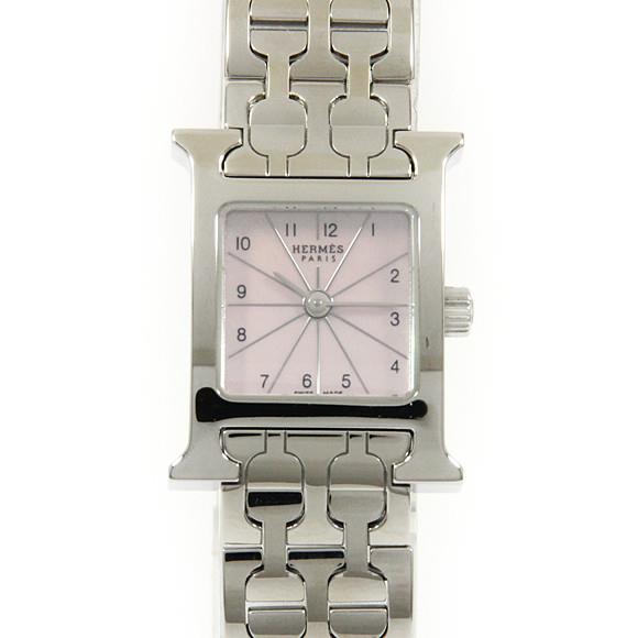 Used[B] Watch Hermes HH1.110 H Watch Quartz Pink Shell Arabic A5N