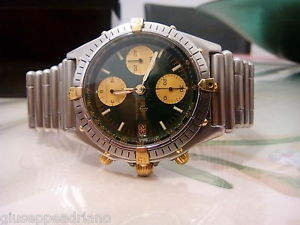 Breitling chronomath chrono green dial steel and gold reference 81950