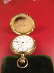 ELGIN Vintage Solid 14K GOLD  Double Hunter Pocket Watch L@@K NO RES. 103 GRAMS