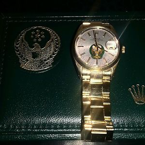 VINTAGE RARE ROLEX UAE MILITARY CREST  GOLD FILLED +UAE LOGO BOX EMIRATES