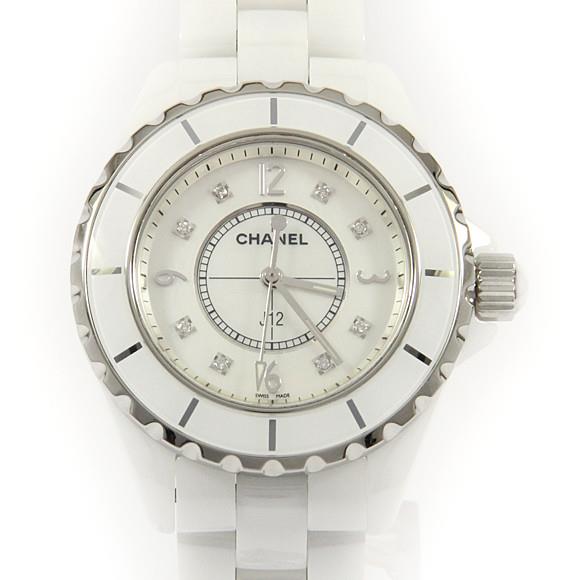 Used[B] Watch Chanel H2422 J12 33mm ceramic 8P Quartz White Shell Diamond G1I
