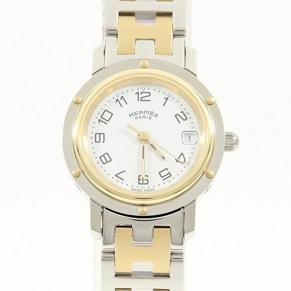 Used[A] Watch Hermes CL4.220 Clipper Combi Quartz White Arabic P7A