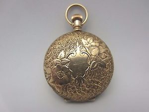 Waltham American Watch Co. pocket watch solid 14k gold ladies circa 1887 hunting