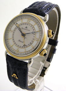 MAURICE LACROIX LES MECANIQUES MASTERPIECE REVEIL ALARM STAHL GOLD ARMBAND UHR