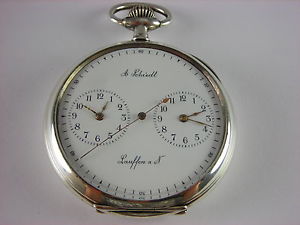 Antique German Captain's Dual Time Zone Chronometer, 23 jewel pocket watch