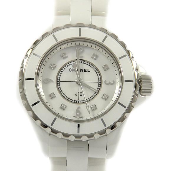 Used[B] Watch Chanel H2422 J12 33mm ceramic 8P Quartz White Shell Diamond F7L