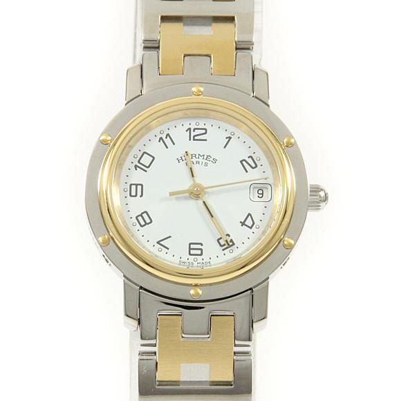 Used[B] Watch Hermes CL4.220 Clipper Combi Quartz White Arabic G9R