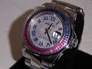 NEW! COSC Invicta Reserve 3983 Meteorite Ruby Sapphire Gold Steel Automatic RARE