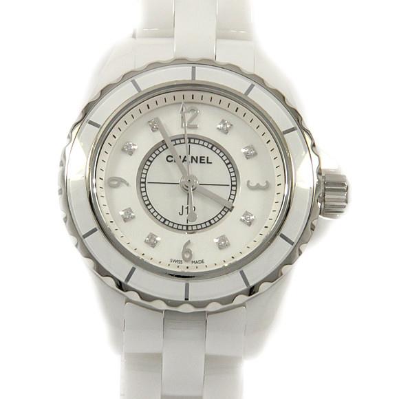 Used[B] Watch Chanel H2570 J12 29mm ceramic 8P Quartz White Shell Diamond Q7S