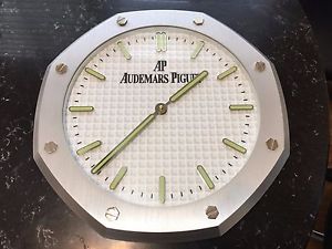 Audemars Piguet  SILVER WHITE DIAL dealer wallclock clock wall 16 inch Steel