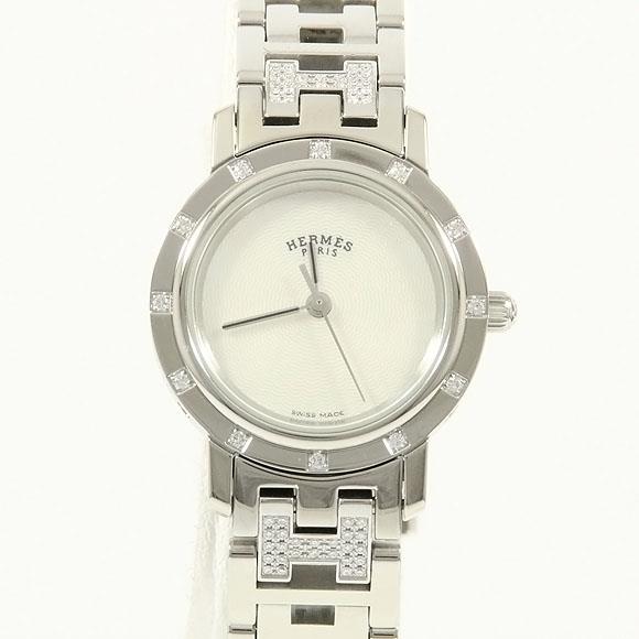Used[A] Watch Hermes CL4.230.215 Clipper / 12P belt HD Quartz White Shell O2P