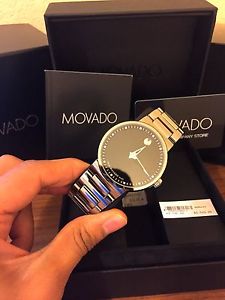 Movado Dura Tungsten Carbide Mens Watch 0606433