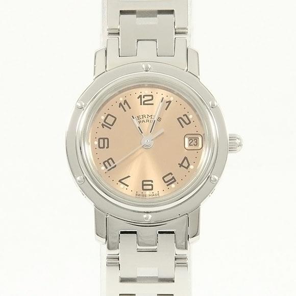 Used[B] Watch Hermes CL4.210 Clipper Quartz Pink Arabic With genuine BOX H4S