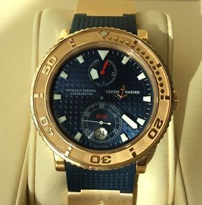 Ulysse Nardin Blue Max Marine Diver 18k Rose Gold Limited From 350 Retail $31000